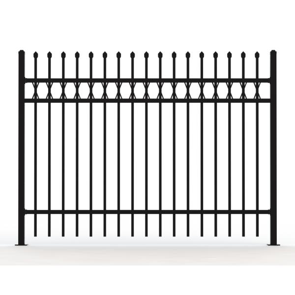 3 Rails PVC Coated Black Garrison Fence Panels Hercules Tubular Steel Fence