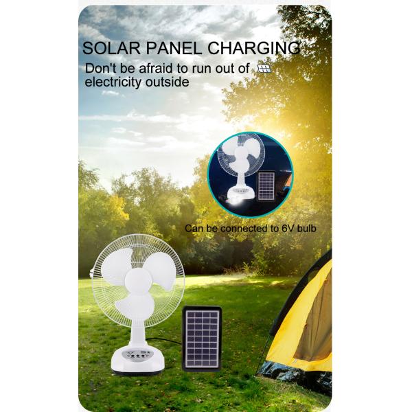 Hot Solar Desk Fan AC/DC 12-Inch Rechargeable Floor Fan Solar Power Panel Mobile Charging Lighting Desk Fan