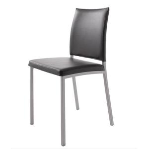 China Modern PU Leather Dining Chair with Iron Frame GY BK WH wholesale