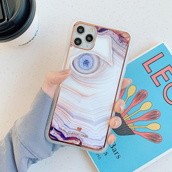 Luxury Marble Phone Cases TPU Scratchproof Lasered Glass Cover