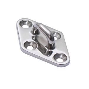 China Polishing Surface 316 Stainless Steel Deck Fittings Boat Pad Eye Plate Silver Color wholesale