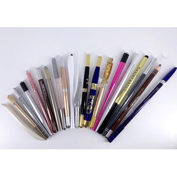 Embroidery Metal Manual Eyebrow Tattoo Pen , Pink Permanent Makeup Tattoo Pen