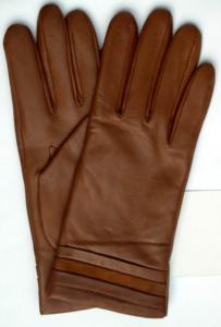 China 2014 fashion brown leather glove for winter wholesale