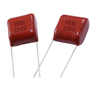 Red 0.01 UF Metallized Polyester Film Capacitor Voltage Proof