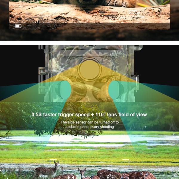 IP65 0.3s Waterproof Hunting Camera H.264 HD 850nm Night Time Game IR LED