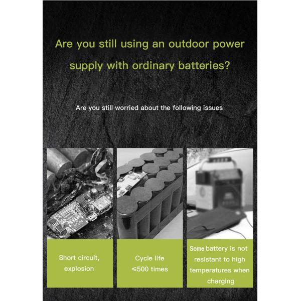 2500w Outdoor Portable Power Station Lifepo4 Battery Backup Solar Generator Pure Sine Wave Inverter