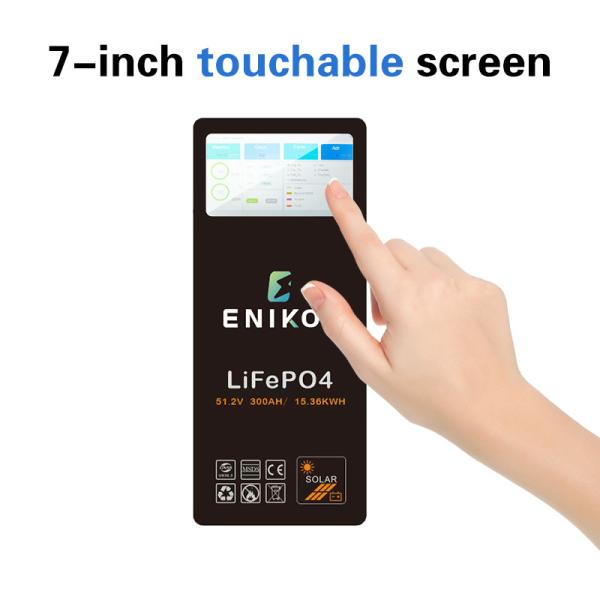 Lifepo4 51.2V 48V 200AH Solar Battery Pack with BMS and Communication Touch Screen
