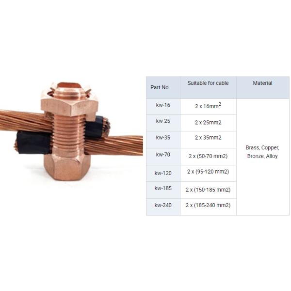 Custom Size Split Bolt Connector Copper Grounding Connector For Cable Wire