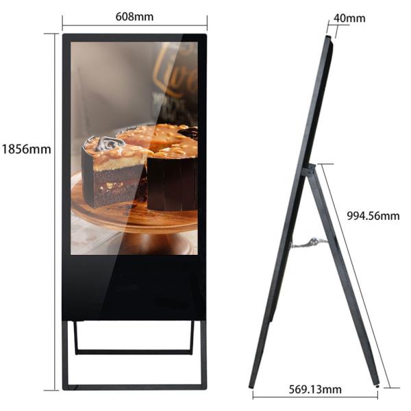 Customizable 32 Inch Floor Standing 1080P LCD Monitor Display Portable Digital Signage
