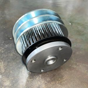 China Heavy-Duty 45# Steel Synchronous Pulley, 2-Groove Precision-Machined Assembly on sale