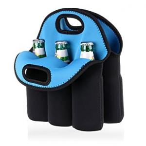 China Carrier Neoprene Insulated Bottle Cooler Bag 6 Pack Bottle Can With Drink Holder wholesale