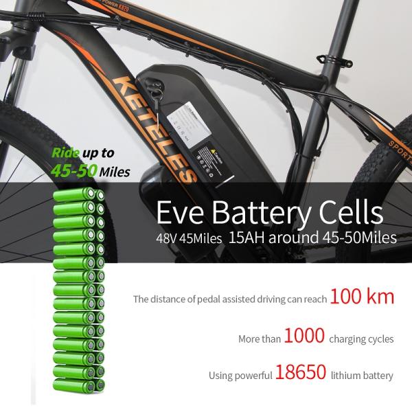130km 26 Inch Electric Mountain Bike , 23AH Battery Powered Mountain Bike