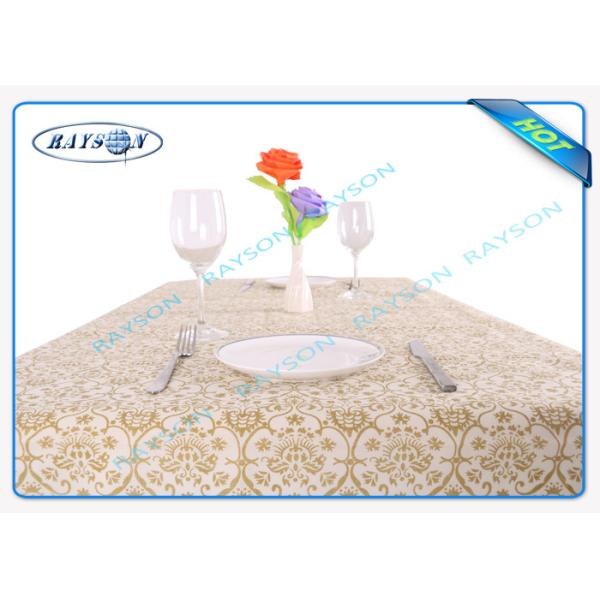 Black / Red Vinyl Non Woven Tablecloth Textiles Disposable Table Covers