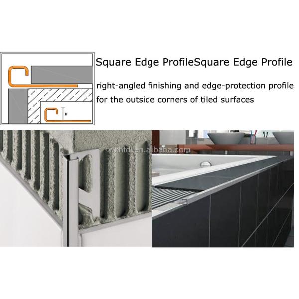 Custom Stainless Steel Trim Ceramic Tile Trim Corner Edge 90 Degree 10mm 12mm