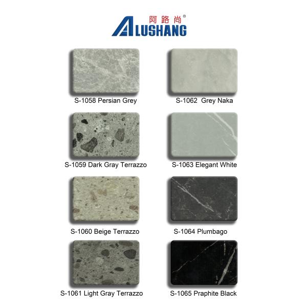 Black Marble Type Alushang Slash Decorated Acp Sheet Exterior Acp Panel Offices Insidewall 3mm Thickness Acp Cladding Building Facade Aluminum Skin 0