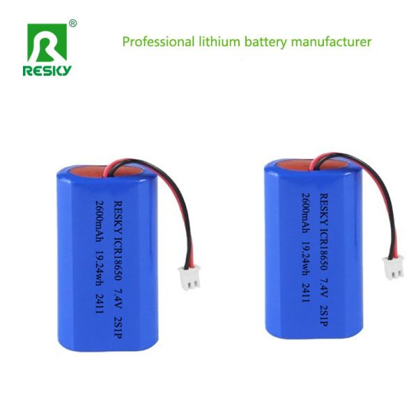 Lithium Battery Cell 18650 Li-ion Battery Pack 3.7v 7.4V 2600mAh 19.24wh Power Lithium Batteries