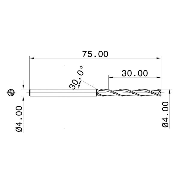 Wxsoon 2 Flutes 30 Helix Long Solid Carbide End Mill