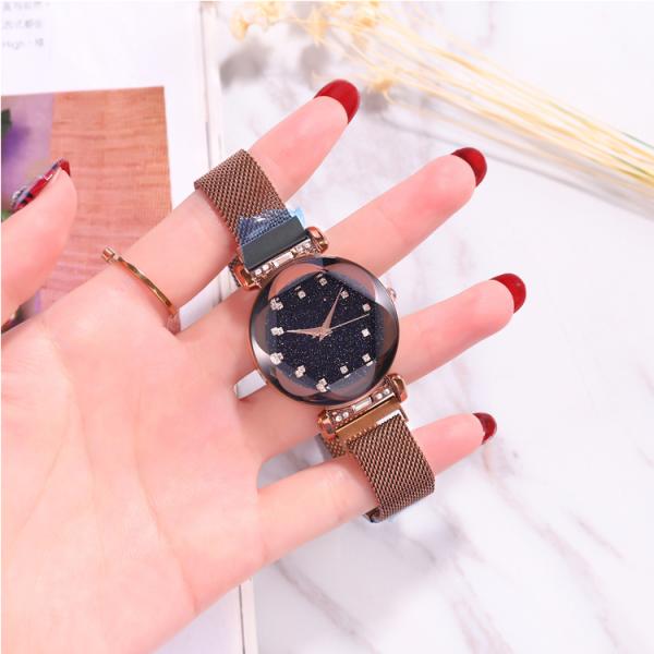 High Bright Women Starry Sky Waterproof Watch With Thickening And Hard Acrylic Glass