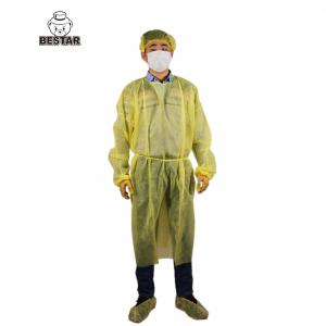 China Long Sleeve Disposable Ppe Gowns Level 1 Isolation Gown With Knit Cuff Collar wholesale