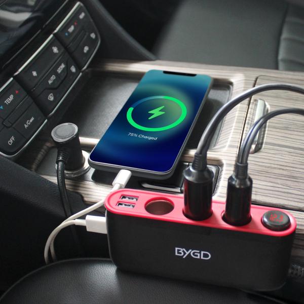 Fast Electric Car Ev Charging Station Display Car Adapter Charger With Charging For Phone For Cell Phone Car Charger Inverter