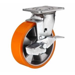 Buy cheap 6 inch Orange color Swivel aluminium core PU wheel for heavy duty caster with from wholesalers