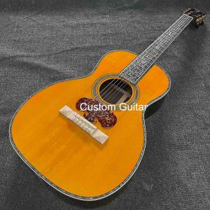 China 2023 New Martin style OOO Body Solid Rosewood Back Side Acoustic Guitar Abalone Binding on sale