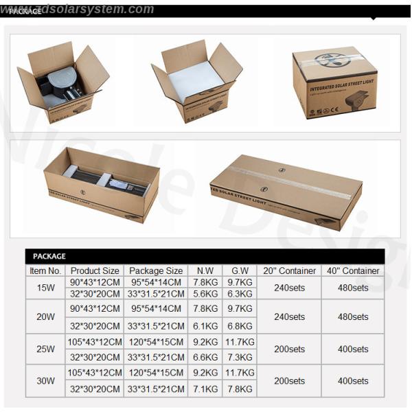 All in One Integrated Lighting 30W Solar Street Light LED, All in one integrate light manufacture