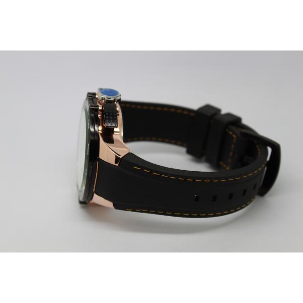 Elegant Silicone Strap Watches Black For Men Multifunction Slim Watch