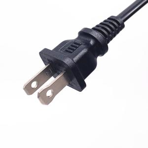 China HENG-WELL US 2 Pin NEMA 1-15P Plug to IEC 320 C7 Power Cord Set PVC 1.8M 1800mm Black UL Power Cord wholesale