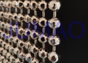 China Faceted Nickle Coated Beaded Room Dividers Hanging With 9.25mm Metal Beads wholesale