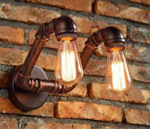 China Iron Water Pipe Wall Sconce Light Bulbs Ac85-265v 50/60 Hz For Restaurant on sale