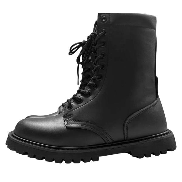 Light Weight Men's Combat Boots in Black Color with PVC Midsole and PU Upper Material