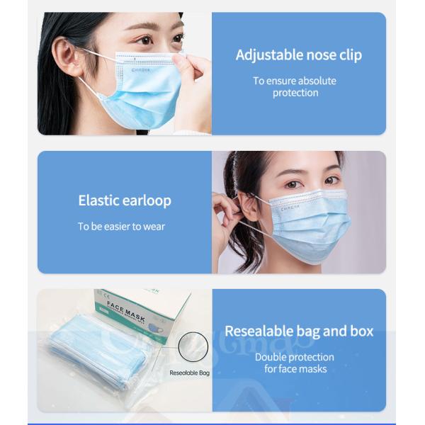 Black Blue 3 Layer Surgical Mask Medical Disposable Custom Logo