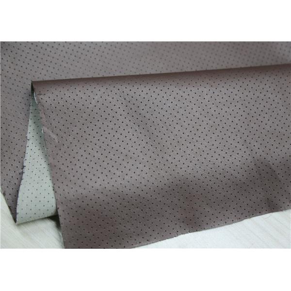 Durable PU Punched Leather 0.55mm Brown Hole Design Normal Peeling Strength