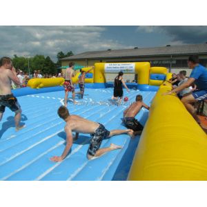 PVC Inflatable Soap Football Field Inflatable Football Pitch Court