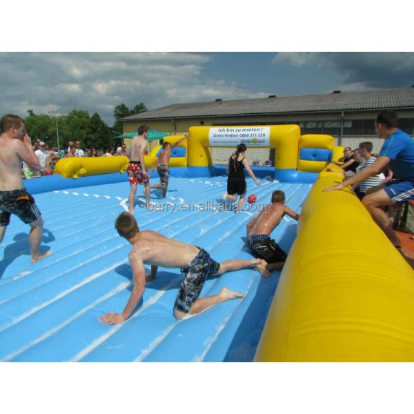Quality PVC Inflatable Soap Football Field Inflatable Football Pitch Court for sale