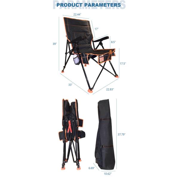 58x89x100cm Iron 600D Oxford Folding Camping Chair Outdoor Lightweight