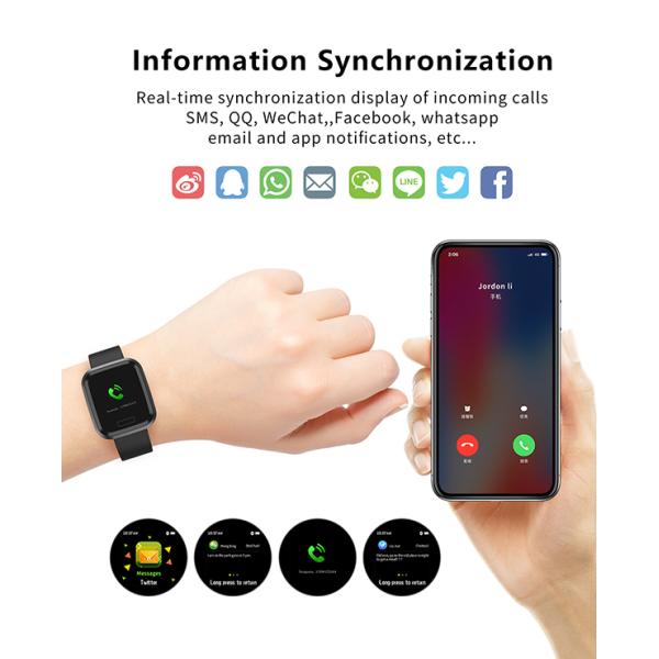 Auto Focus Blood Pressure Smartwatch , Bluetooth Touch Screen Wrist Watch