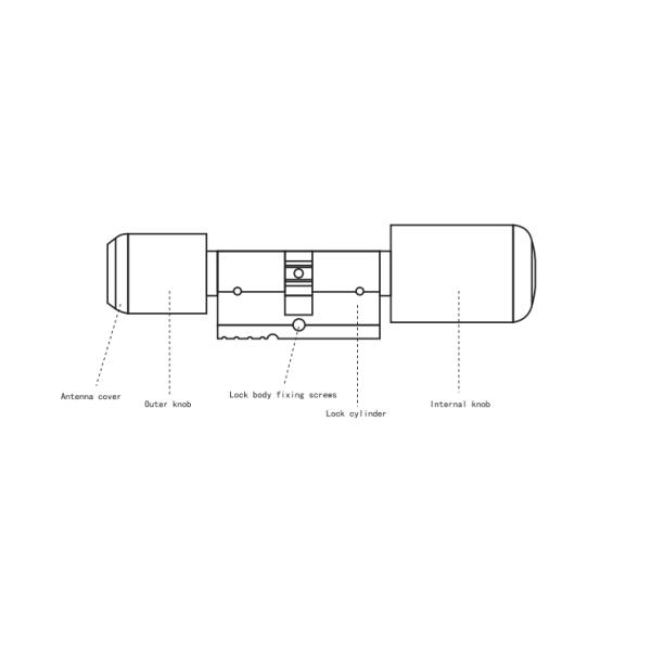 Bluetooth Smart Electronic Door Lock Cylinder with mobile APP for Hotel Door