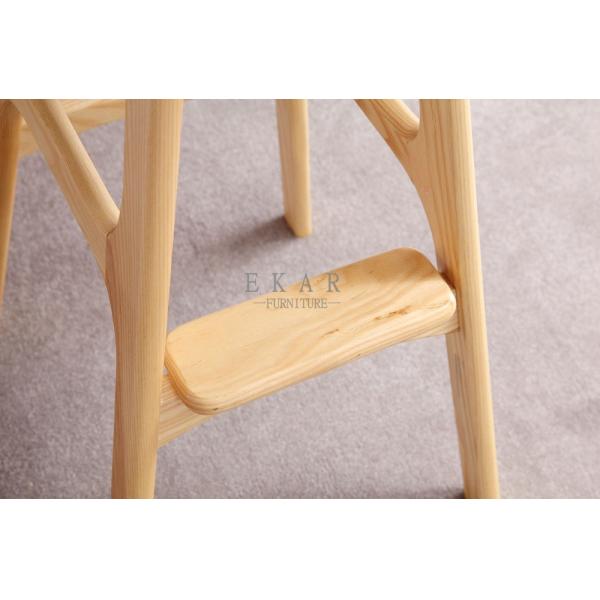 Ash Wood Fabric Modern High Wooden Bar Chair