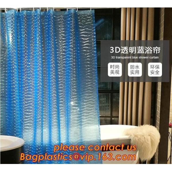 Custom Polyester Printing Shower Curtain, waterproof fireproof hook kids bathroom shower curtains, PEVA Shower curtain f