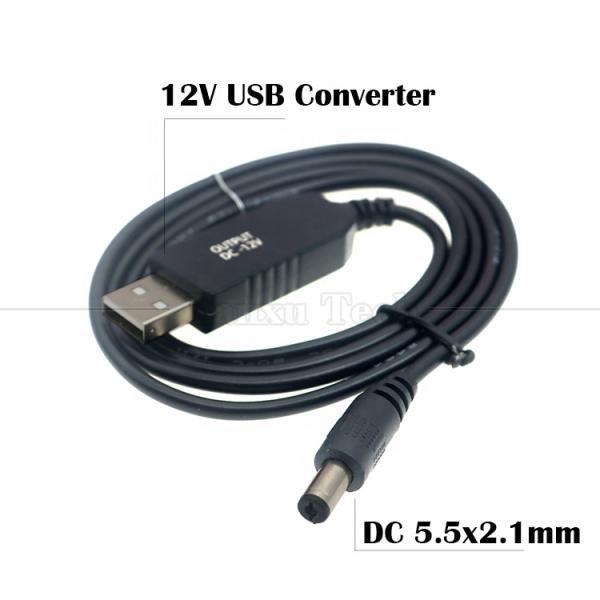 Multi Function 5V USB to 12V 9V DC 5.5x2.1mm Boost Set Up Power Converter USB Cable for Wifi Router Speaker Lamp