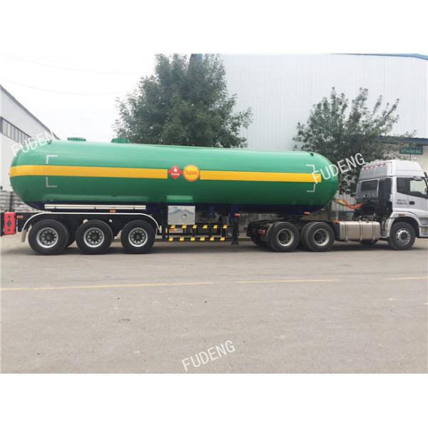 Fudeng 3 Axles Max 25Tons / 60m3 / 60000Liters Lpg Propane Tanker , LPG Transport Trailer