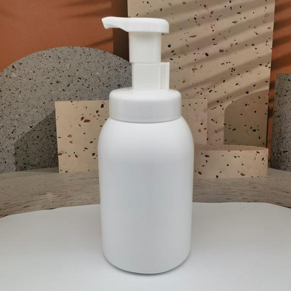 600ml Boston Cylinder Plastic HDPE Foam Pump Bottle For 3cc 58mm Foam Pump