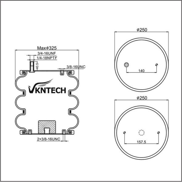 Triple Convoluted FT330-29 431 Air Suspenion Spring Air Bags Air Ballons W01-358-8008 3B12-300 AS-0019