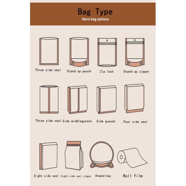 ODM Coffee Packaging Pouch LDPE Custom Printed Resealable Food Bags