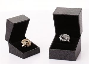 China Black Cardboard Ring Storage Box , High End Style Empty Mini Jewelry Box wholesale