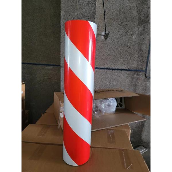 Road Safety Traffic Sign Chevron Reflective Sheeting Vinyl With Red / Yellow Stripes