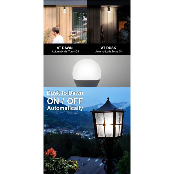 On Off 450LM 5W Outdoor Sensor Light Bulbs Led Energy Saving 6000K CE ROHS