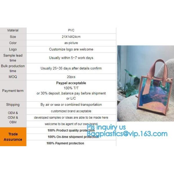 Hot Style PVC Bag Waterproof Shoulder Bag Beach Package Tote Bag For Girls, transparent PVC shoulder bag clutch bag